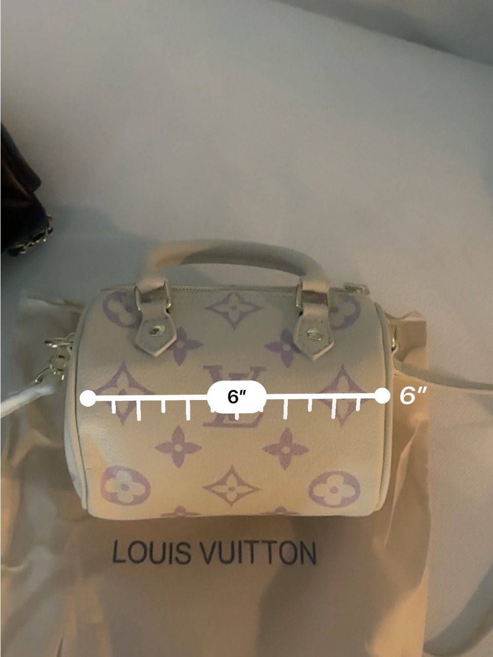 Inspoooo Cream & Lavender Monogram Mini Speedy Crossbody - Picture 10 of 10